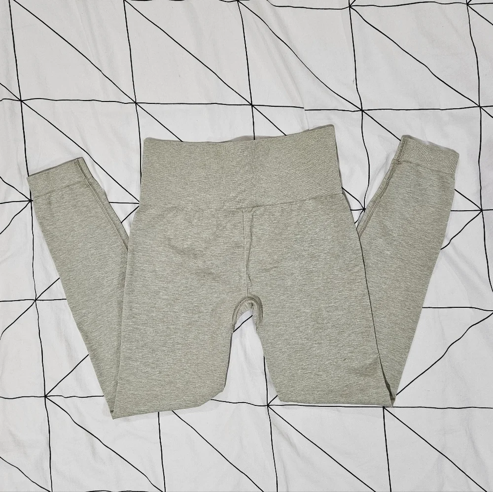 GYMSHARK Adapt Marl Seamless Leggings Moss Grey Beige Size Small - Picture 8 of 11